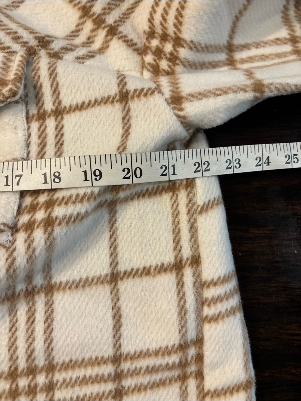 Katydid Cream & Tan Plaid Shacket with Snap Front - Picture 7 of 7
